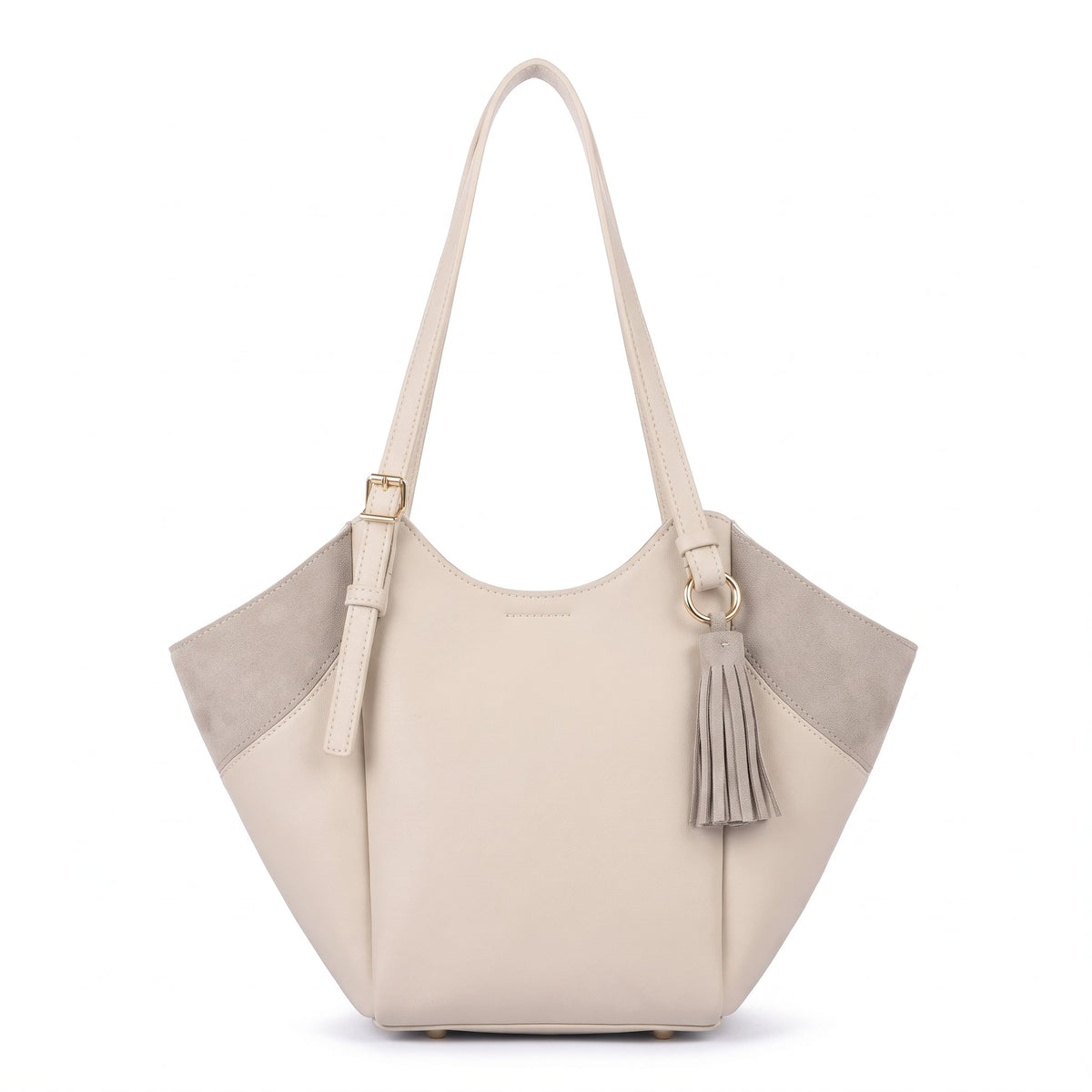 Women's Two-Tone Hobo Bag with Tassel – Crescent Shoulder Bag