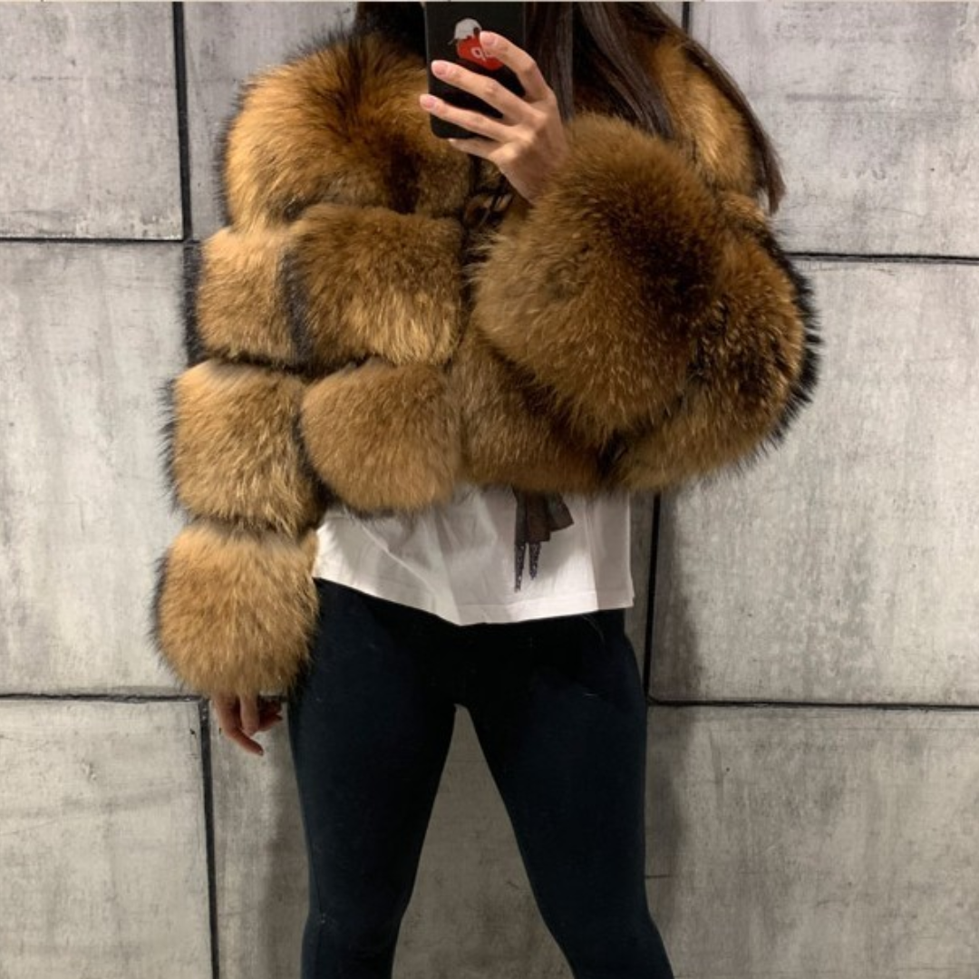 Women’s Faux Fur Boxed Panel Jacket