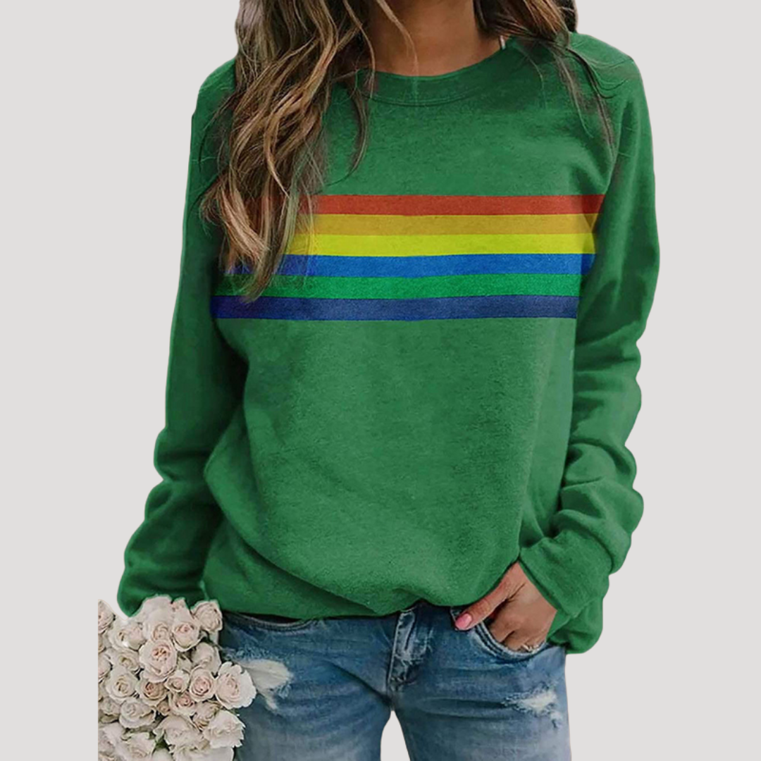 Women's Striped Sweatshirt – Crew Neck
