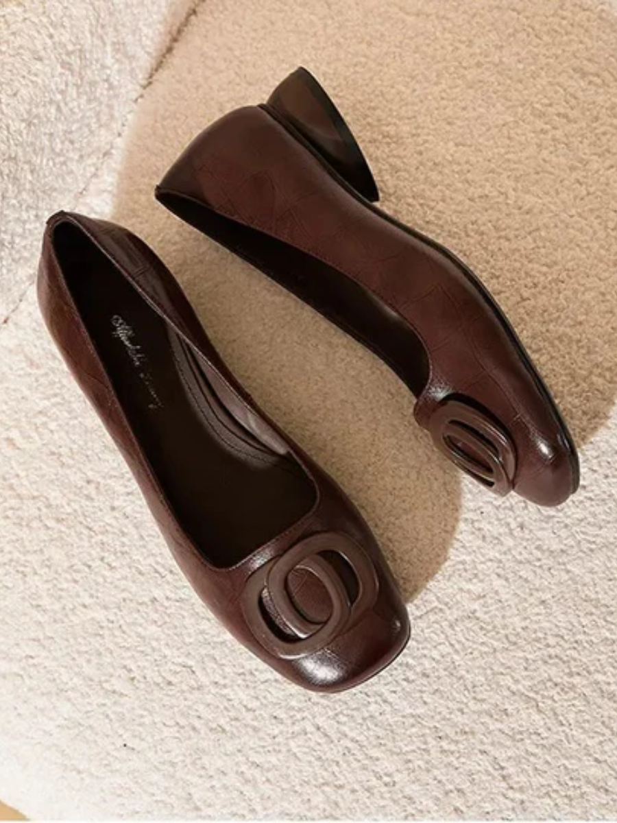 Women's Square Toe Ballet Flats with Low Heel – Chic Flats