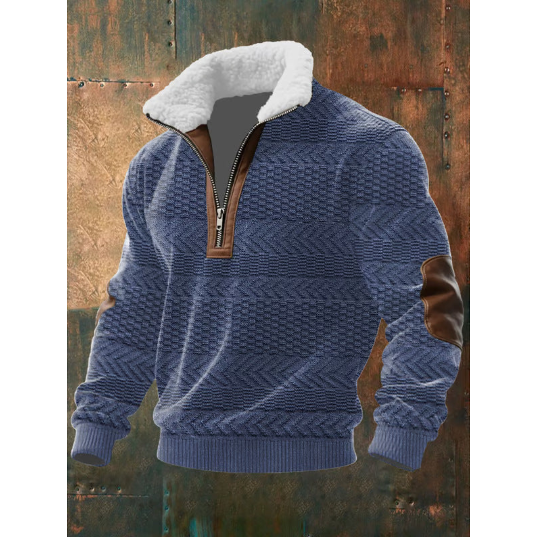 Men's Fleece Jumper – High Collar Warm Winter