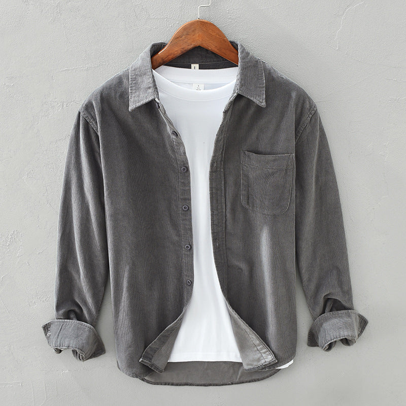 Men's Corduroy Shirt – Overshirt Style Winter Retro