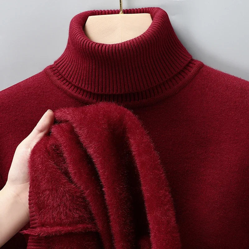 Men's Roll-Neck Jumper – Classic Knit Autumn Winter