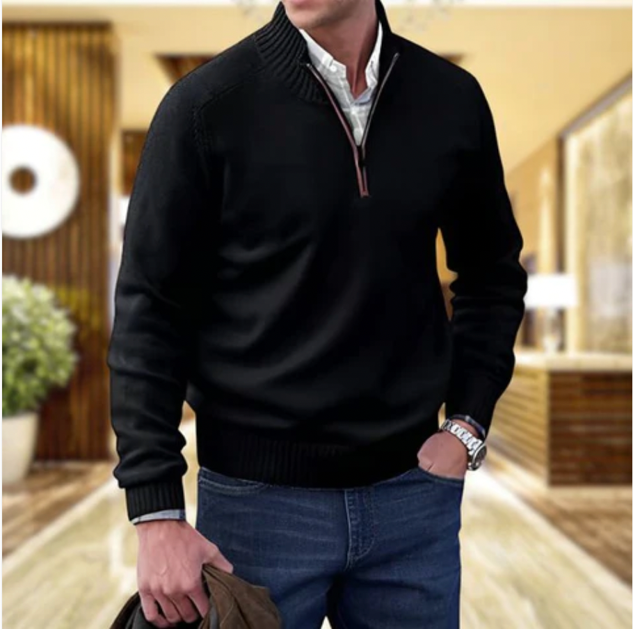 Men's Zip Jumper – Soft Knit Autumn Winter