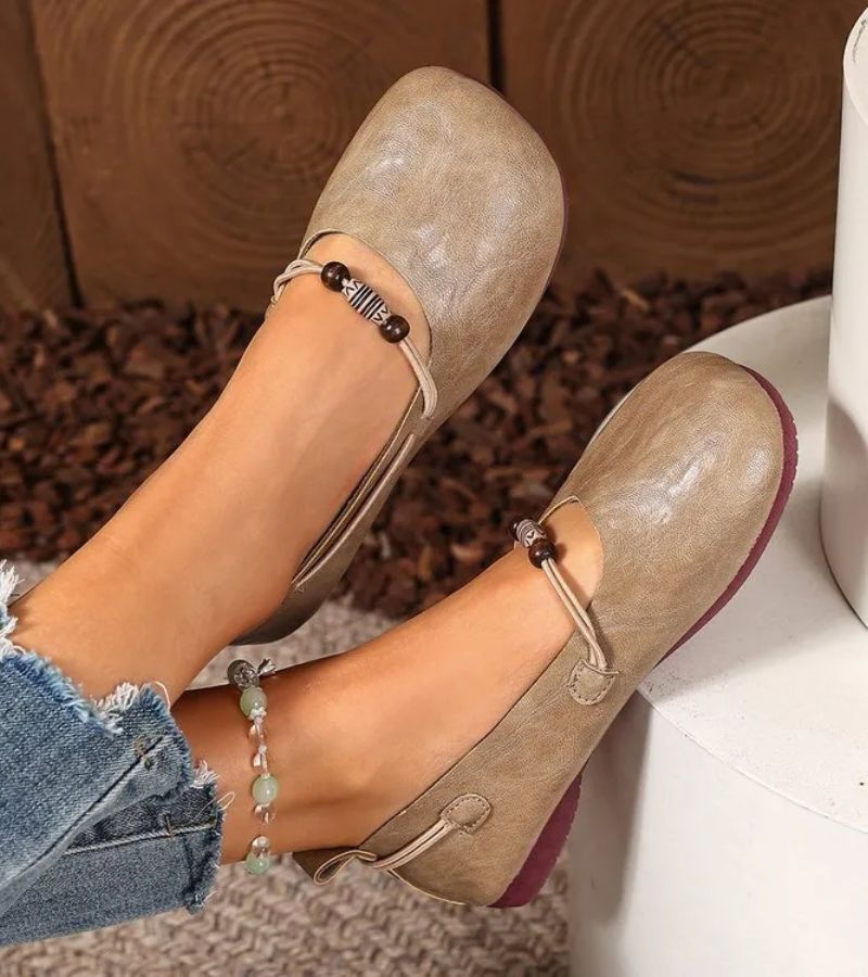 Women's Beaded Strap Ballet Flats – Comfortable Flats