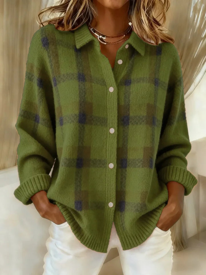 Women's Soft Knit Tartan Shirt – Relaxed Check Shirt