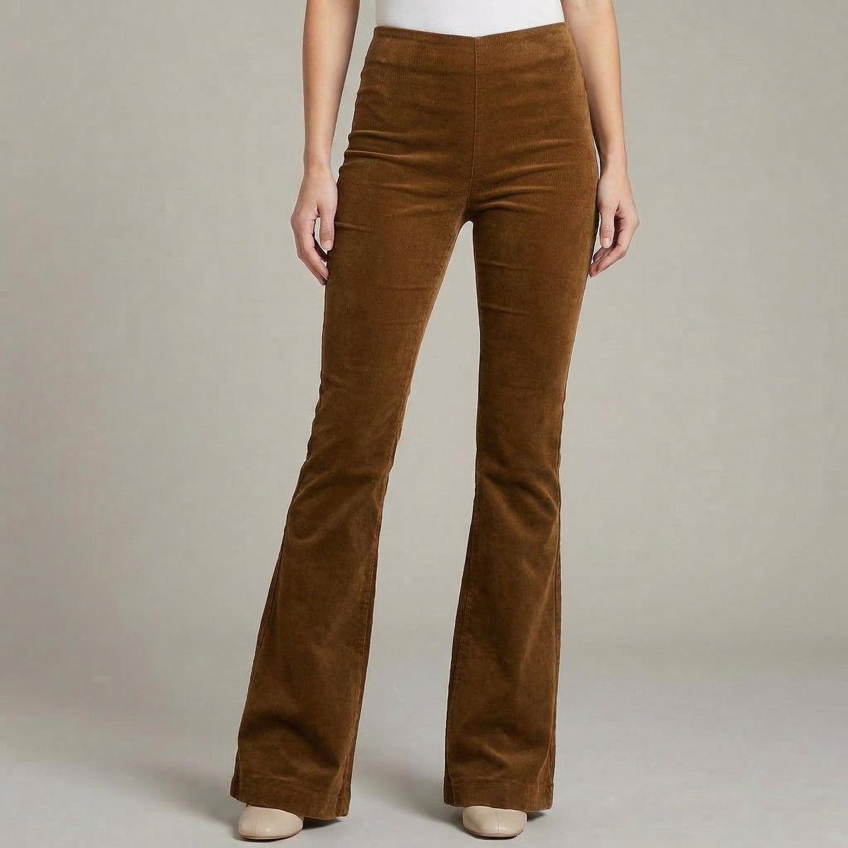 Women's High-Waist Stretch Flared Pants Full-Length