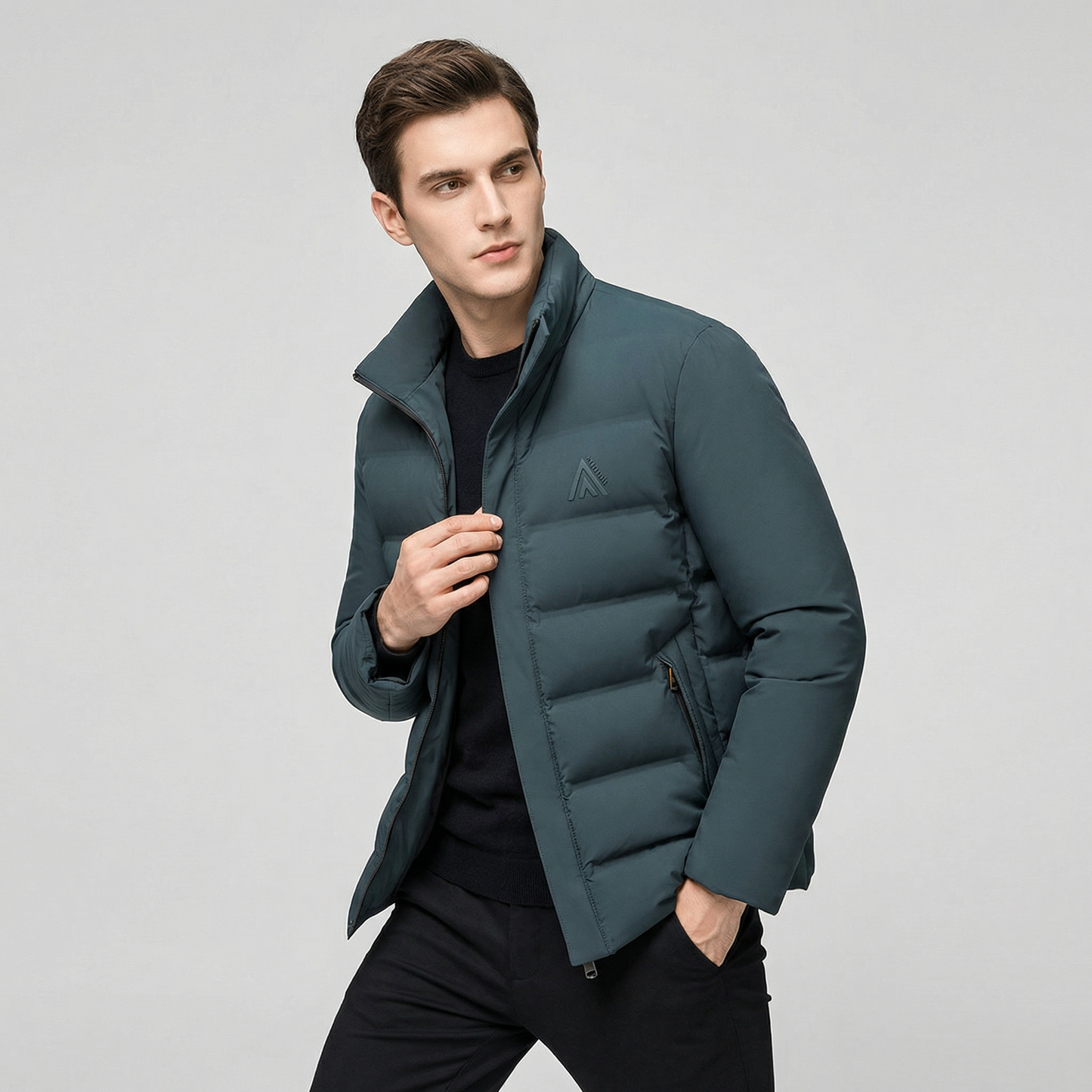 Men's Stand Collar Cotton Padded Puffer Winter Coat