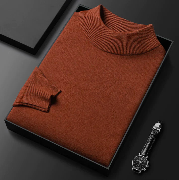 Men's High-Neck Jumper – Classic Knit Autumn Winter