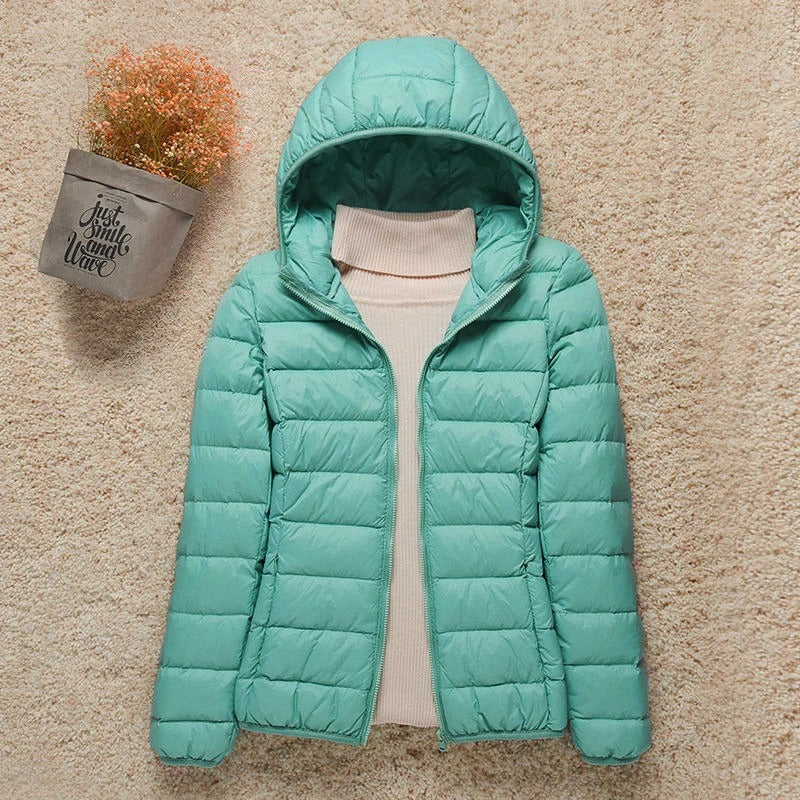 Women's Lightweight Puffer – Hooded Zipped Plus Sizes