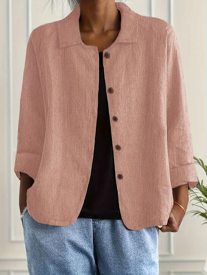 Women's Collared Button-Up Cardigan – Light Classic Cardigan
