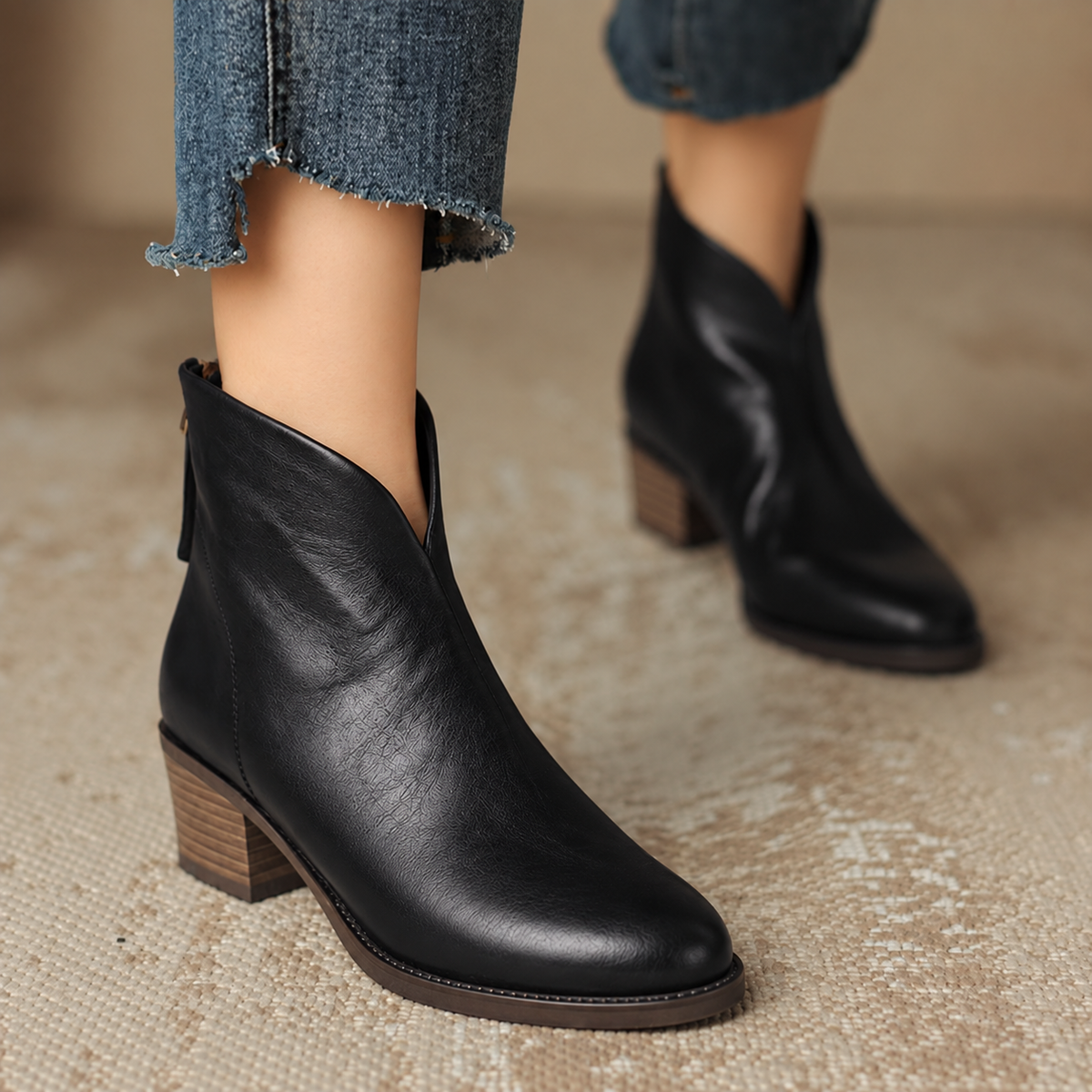 Women's Low-Heel Ankle Boots – Large Sizes Available