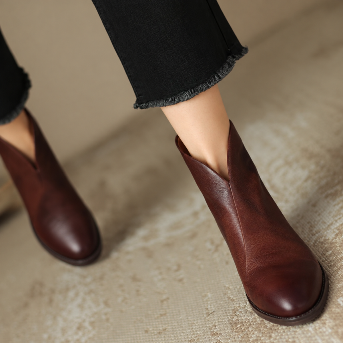 Women's Low-Heel Ankle Boots – Large Sizes Available