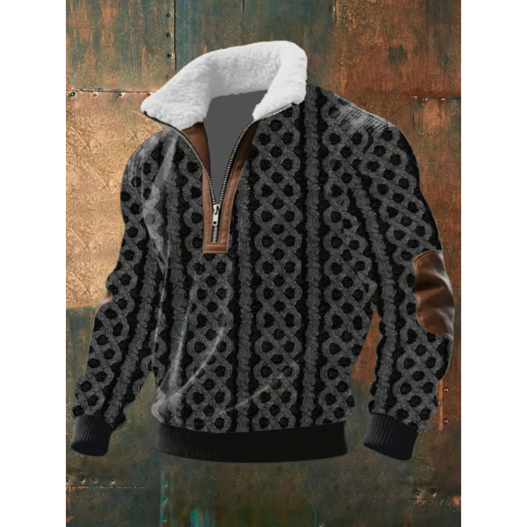 Men's Fleece Jumper – High Collar Warm Winter