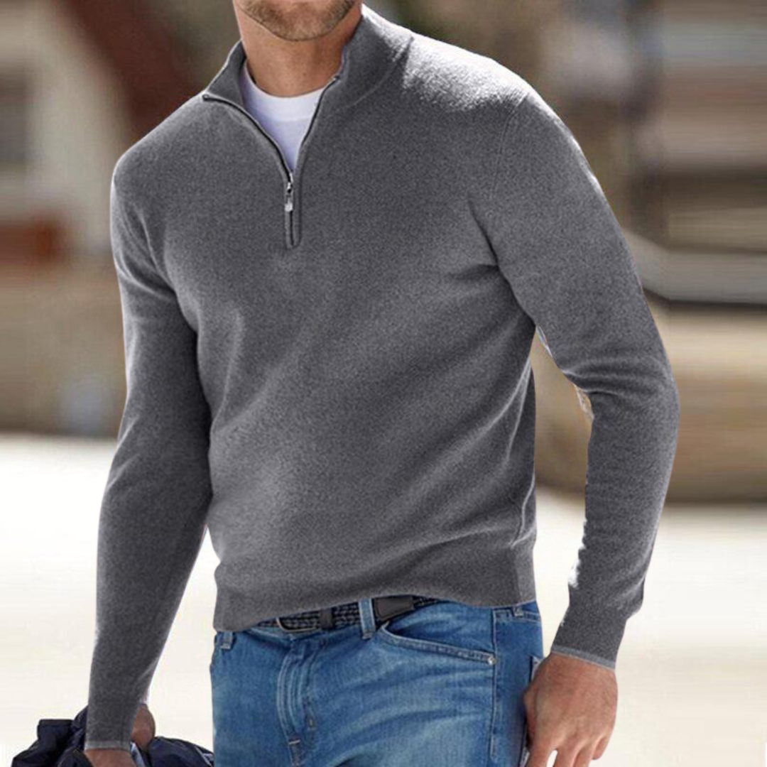 Men's Trucker Jumper – Half-Zip Stand Collar