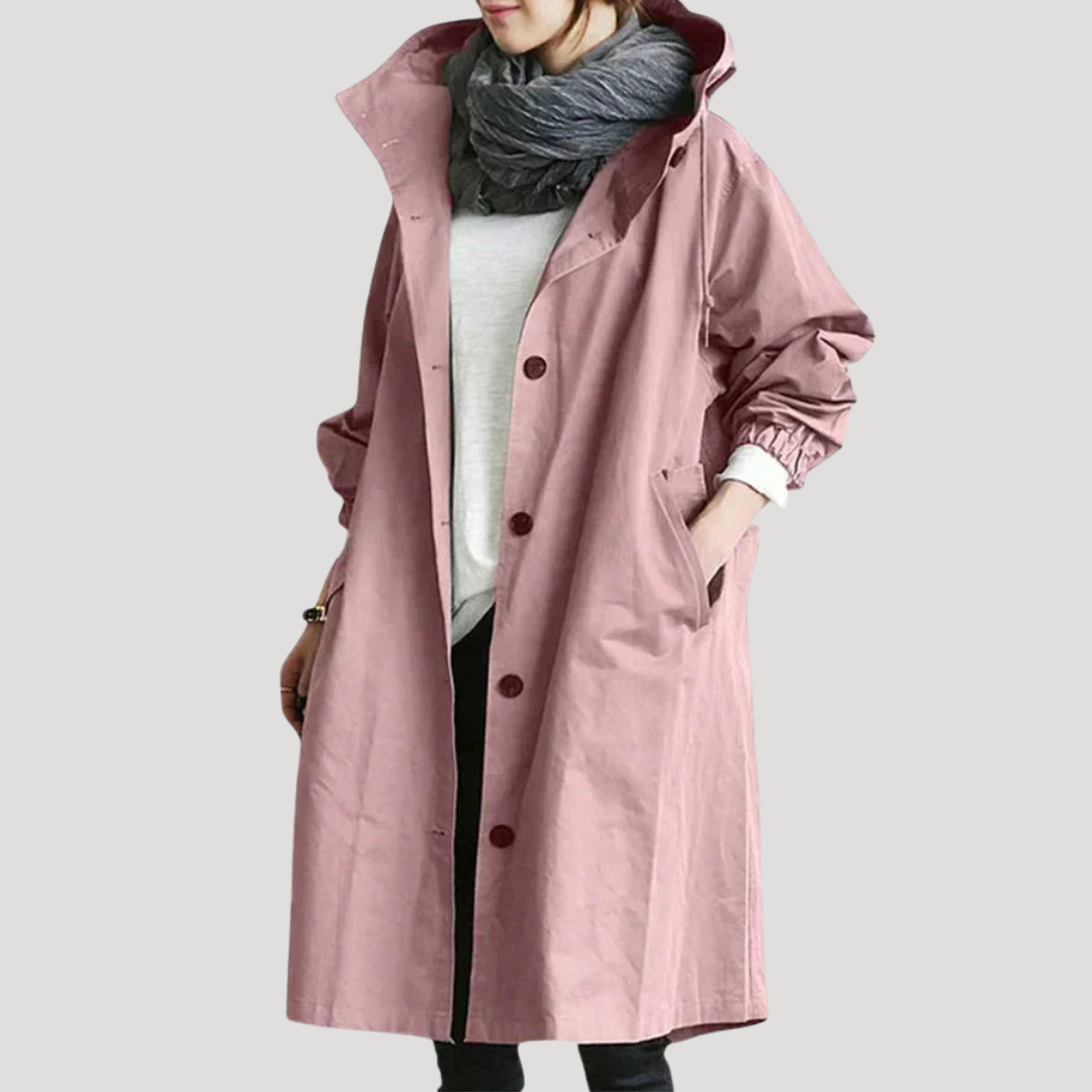 Women's Long Coat – Buttoned Plus Sizes