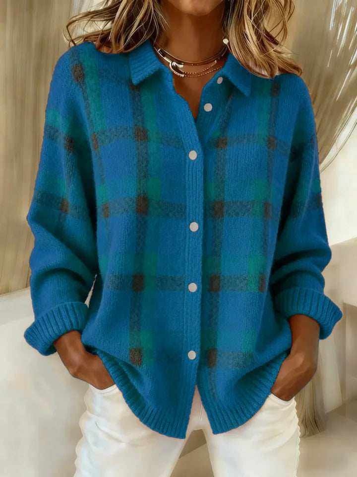 Women's Soft Knit Tartan Shirt – Relaxed Check Shirt