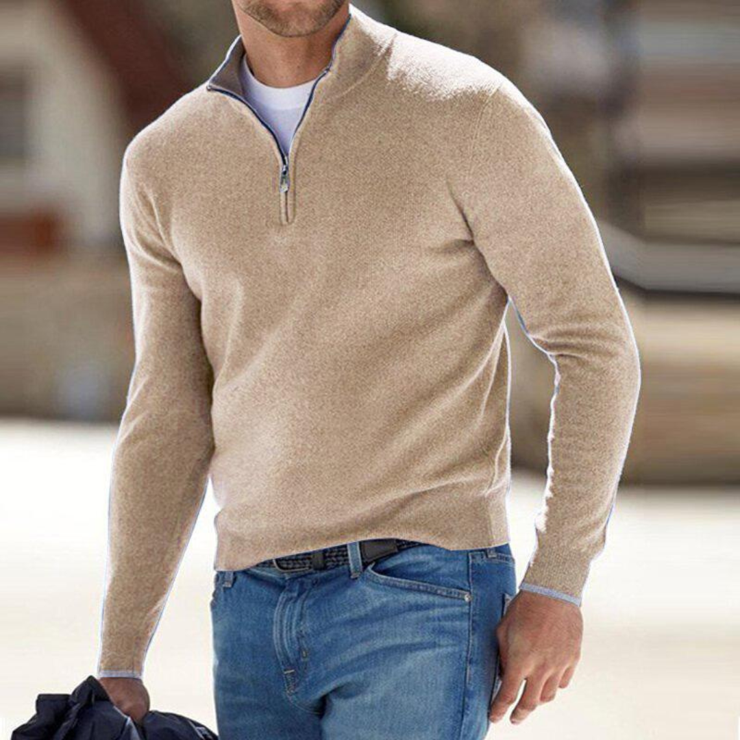 Men's Trucker Jumper – Half-Zip Stand Collar