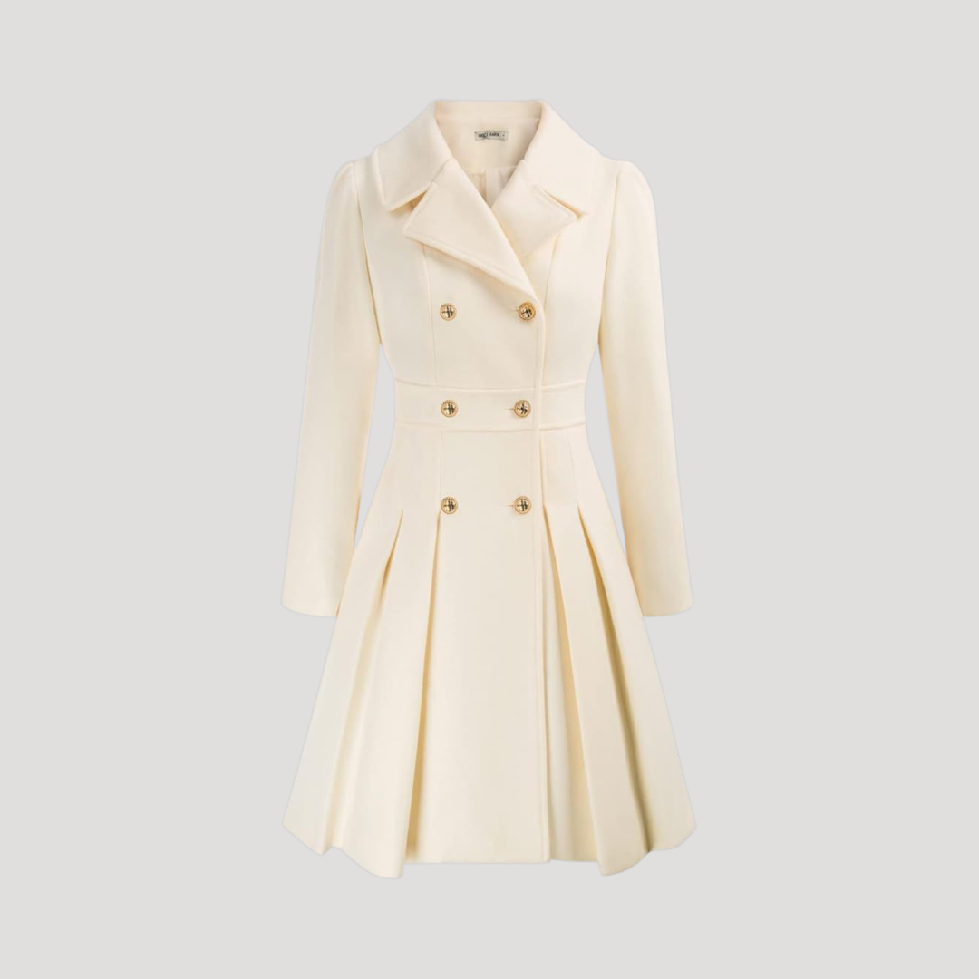 Women's Double-Breasted Coat in White