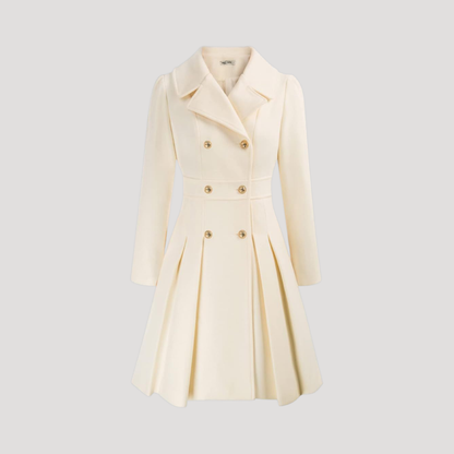Women's Double-Breasted Coat in White