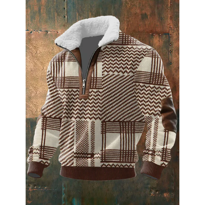 Men's Fleece Jumper – High Collar Warm Winter