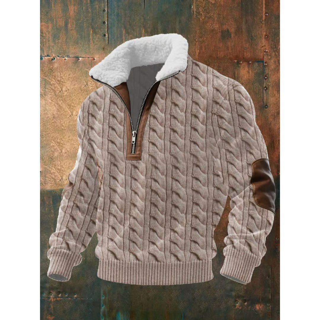 Men's Fleece Jumper – High Collar Warm Winter