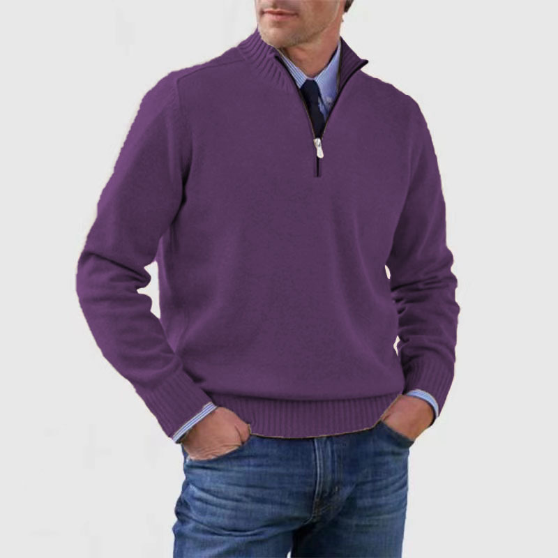 Men's Zip Jumper – Half-Zip Collar Classic Fit
