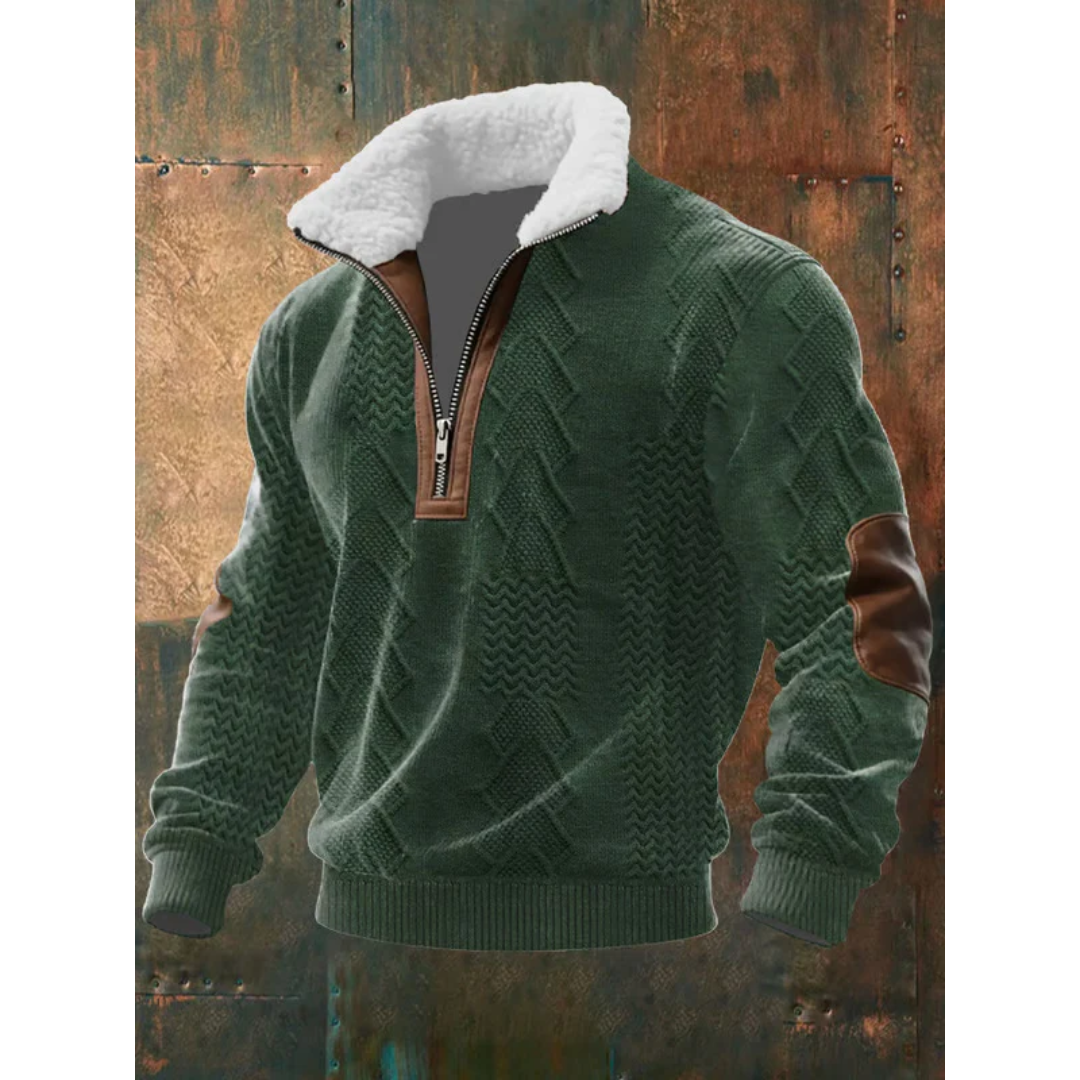 Men's Fleece Jumper – High Collar Warm Winter