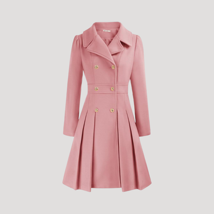 Women's Double-Breasted Coat in Pink