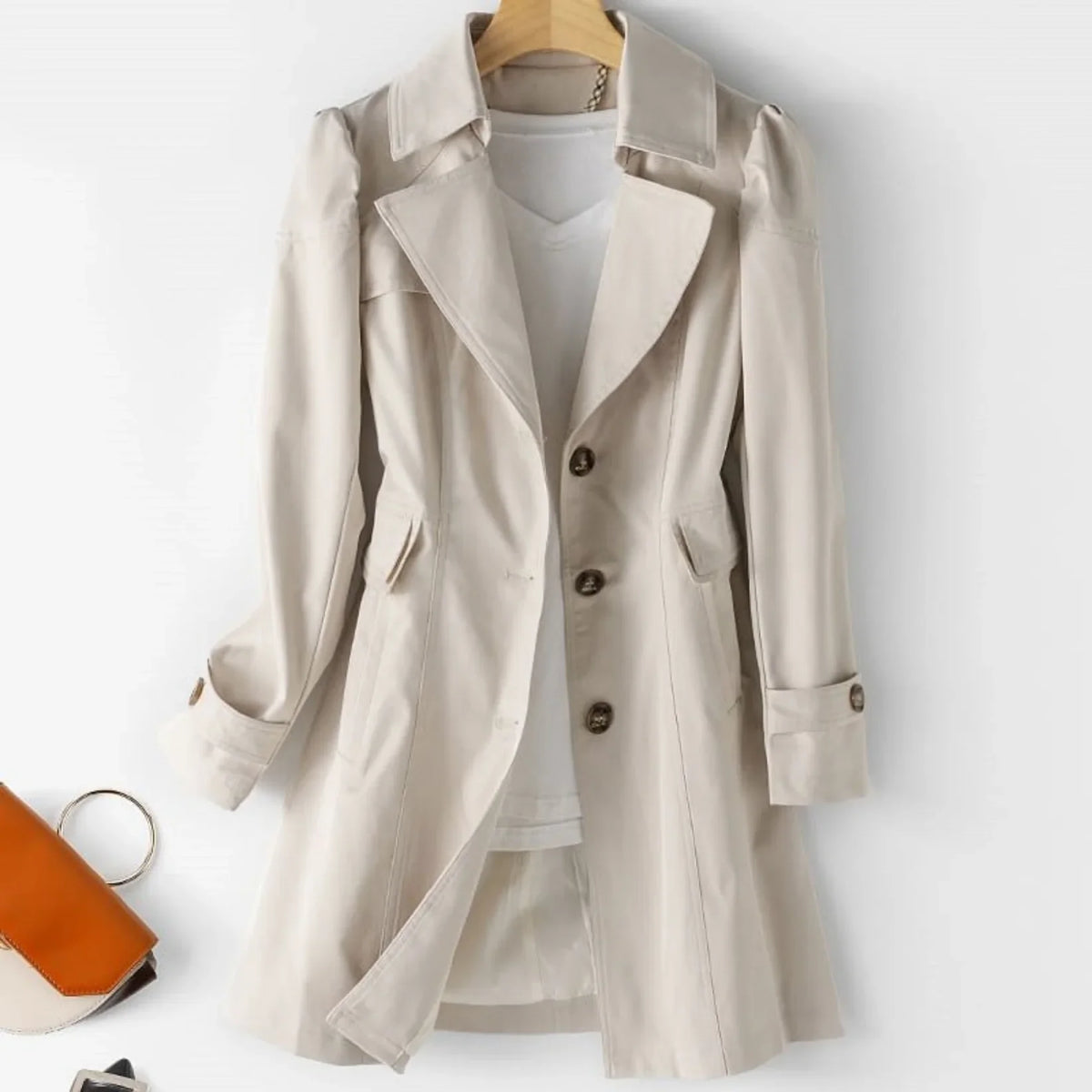Women's Belted Trench – Classic Waterproof Mid-Season
