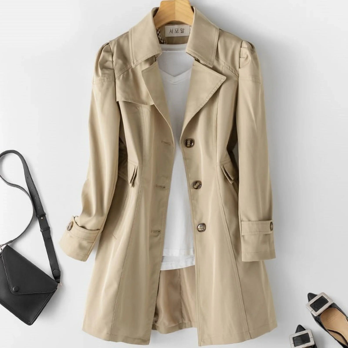 Women's Belted Trench – Classic Waterproof Mid-Season