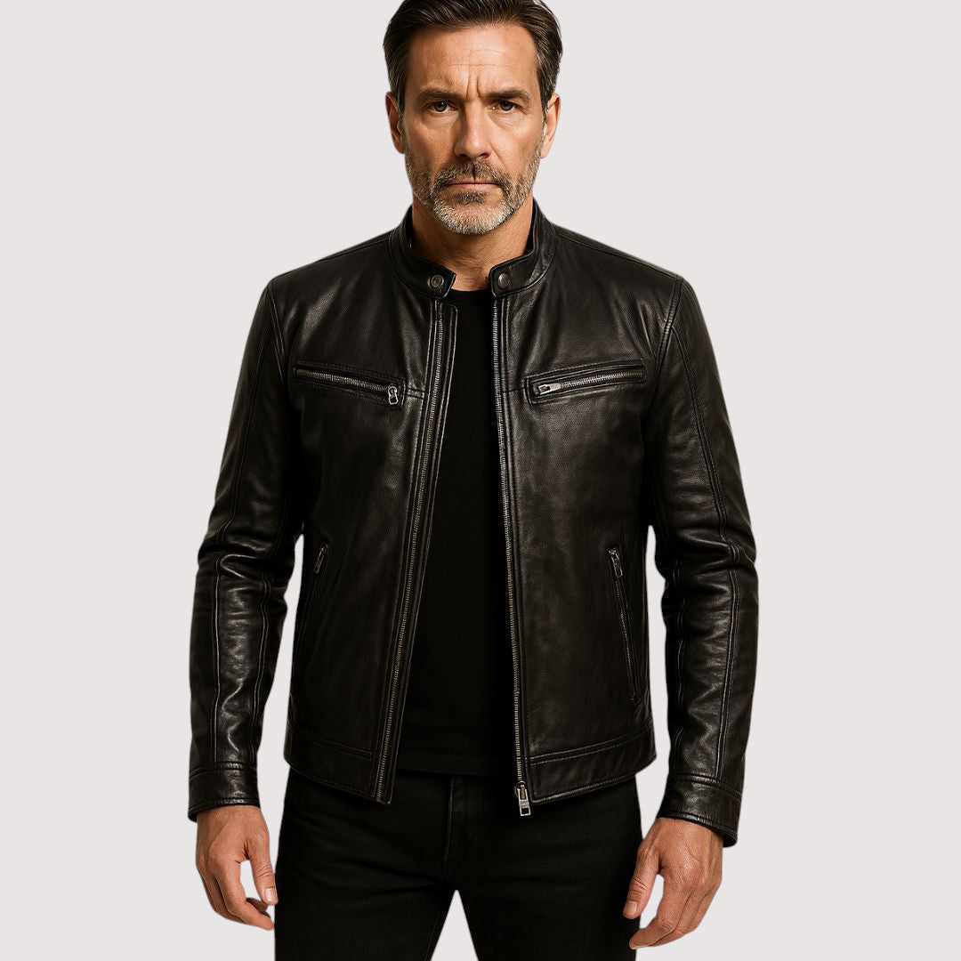 Men's Leather-Look Jacket – Weather-Resistant