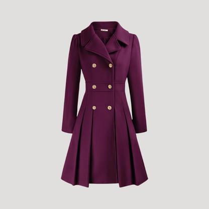 Women's Double-Breasted Coat in Purple