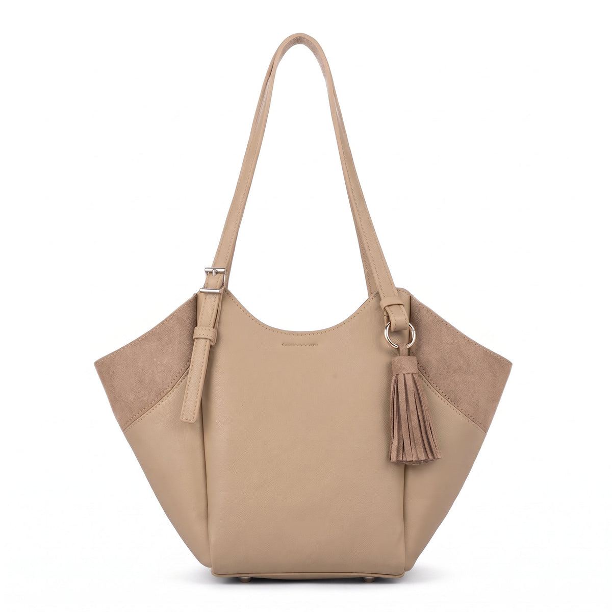 Women's Two-Tone Hobo Bag with Tassel – Crescent Shoulder Bag