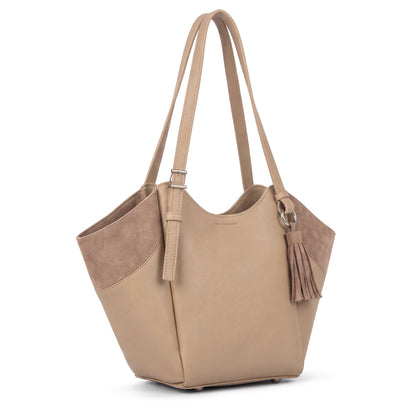 Women's Two-Tone Hobo Bag with Tassel – Crescent Shoulder Bag