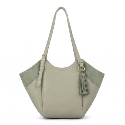 Women's Two-Tone Hobo Bag with Tassel – Crescent Shoulder Bag