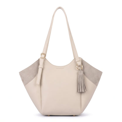 Women's Two-Tone Hobo Bag with Tassel – Crescent Shoulder Bag