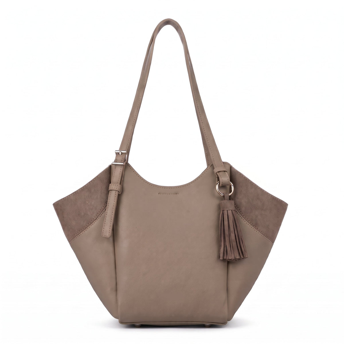 Women's Two-Tone Hobo Bag with Tassel – Crescent Shoulder Bag