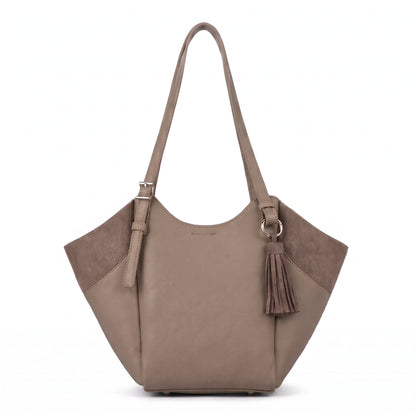 Women's Two-Tone Hobo Bag with Tassel – Crescent Shoulder Bag