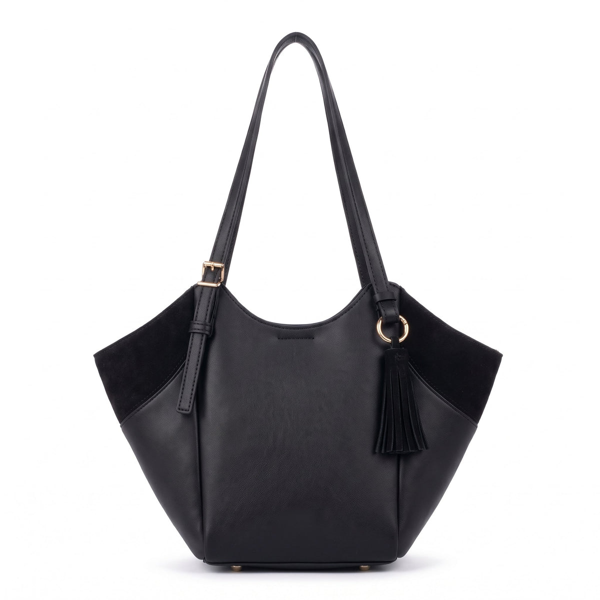 Women's Two-Tone Hobo Bag with Tassel – Crescent Shoulder Bag