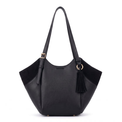 Women's Two-Tone Hobo Bag with Tassel – Crescent Shoulder Bag