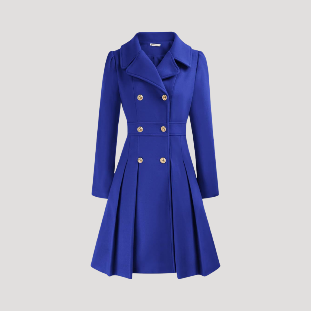 Women's Double-Breasted Coat in Royal Blue