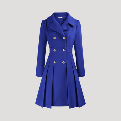 Women's Double-Breasted Coat in Royal Blue