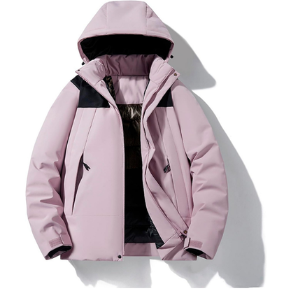 Women's Ski Jacket – Hooded Puffer with Pockets
