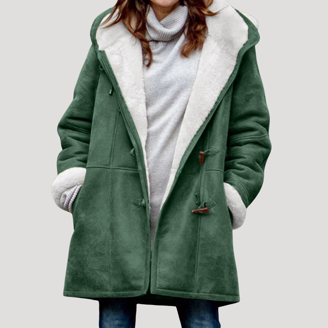 Women's Winter Coat – Sherpa-Lined Duffle Coat Plus Sizes
