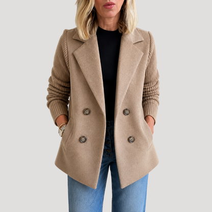 Women's Double-Breasted Blazer in Brown