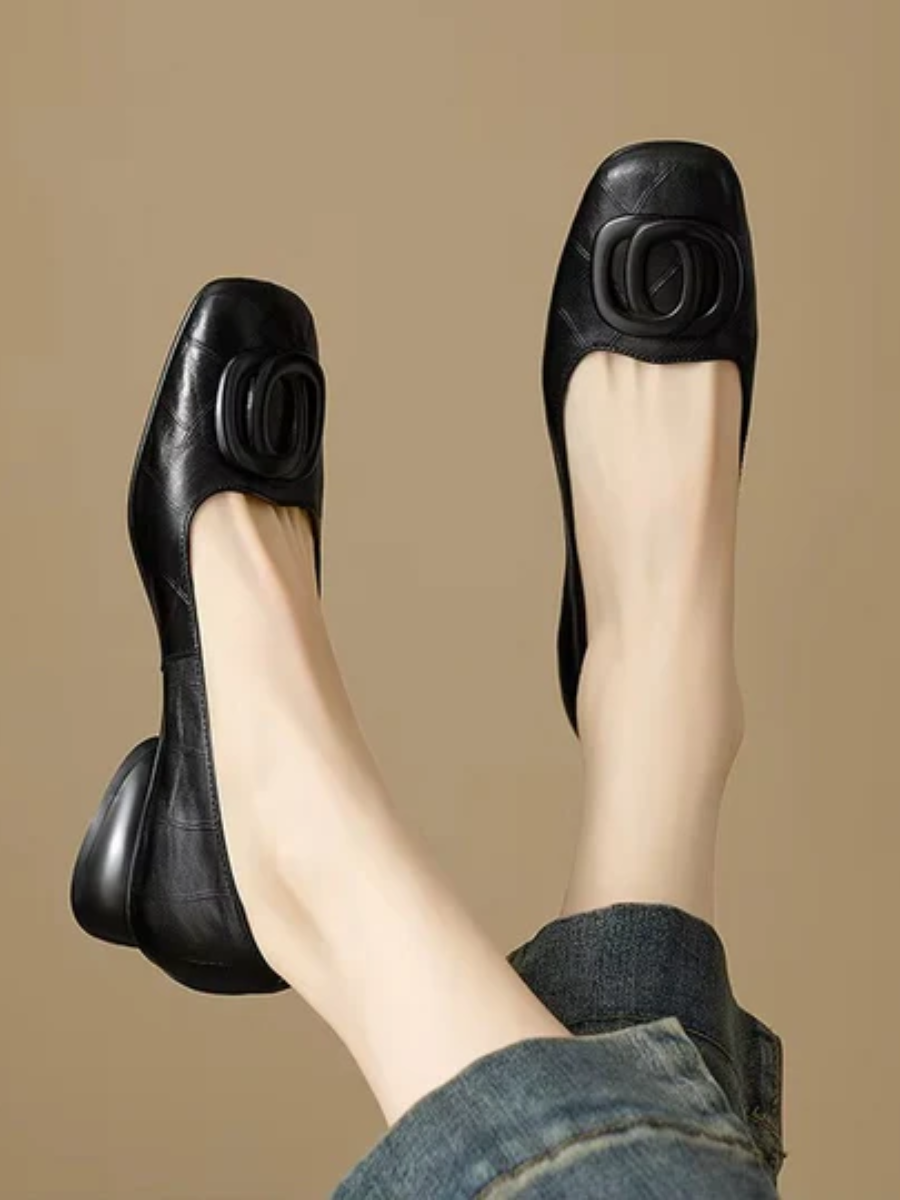 Women's Square Toe Ballet Flats with Low Heel – Chic Flats