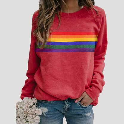 Women's Striped Sweatshirt – Crew Neck