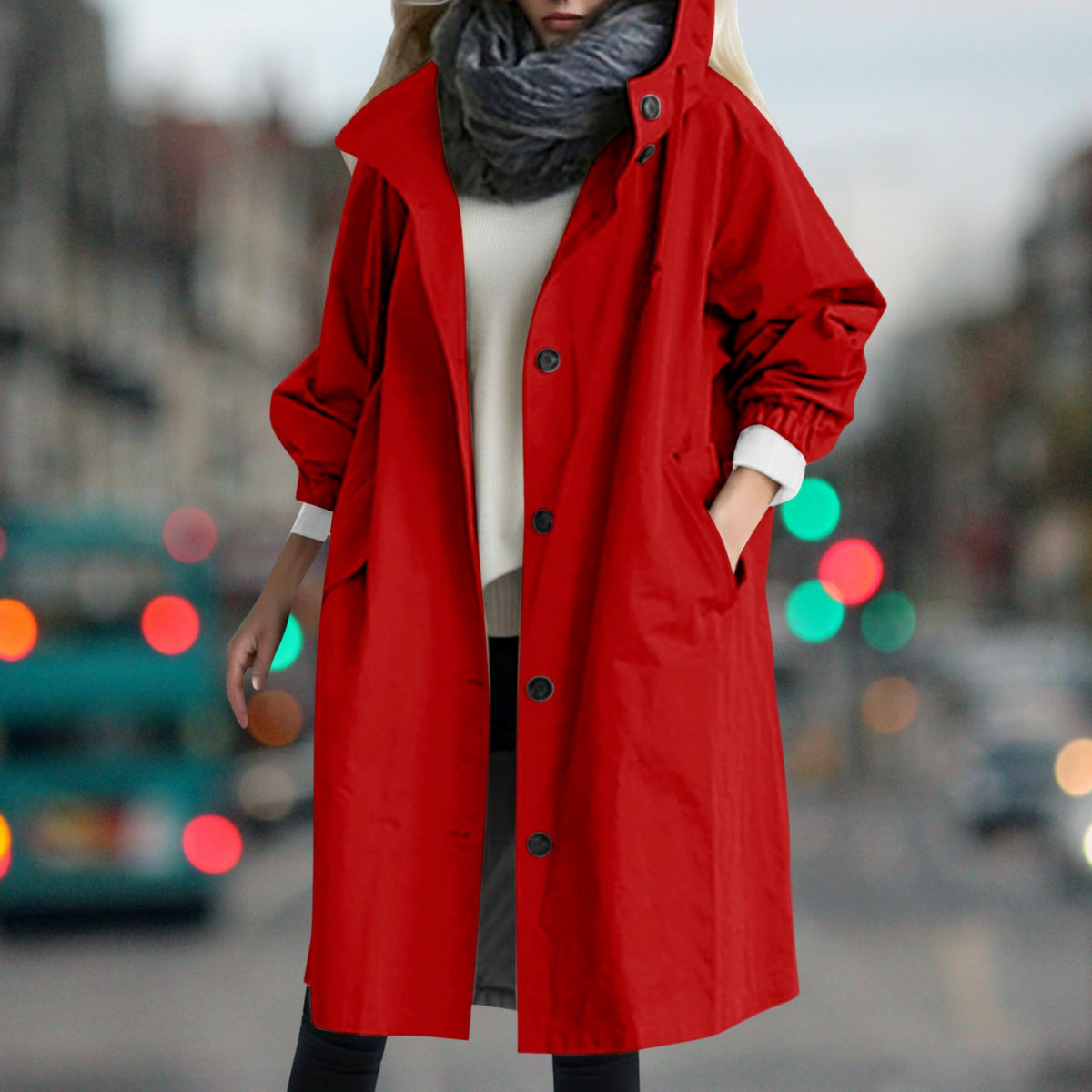 Women's Hooded Raincoat – Plus Sizes
