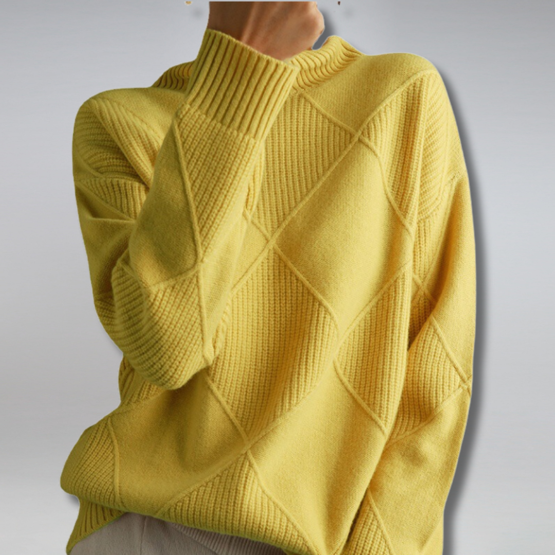 Women's Soft Roll Neck Jumper – Warm Cashmere-Feel Winter Jumper